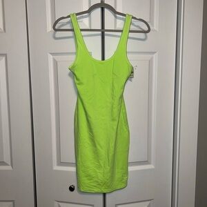 Victoria’s Secret PINK Brand NWT Neon Green Cotton Tank Top Dress | XS